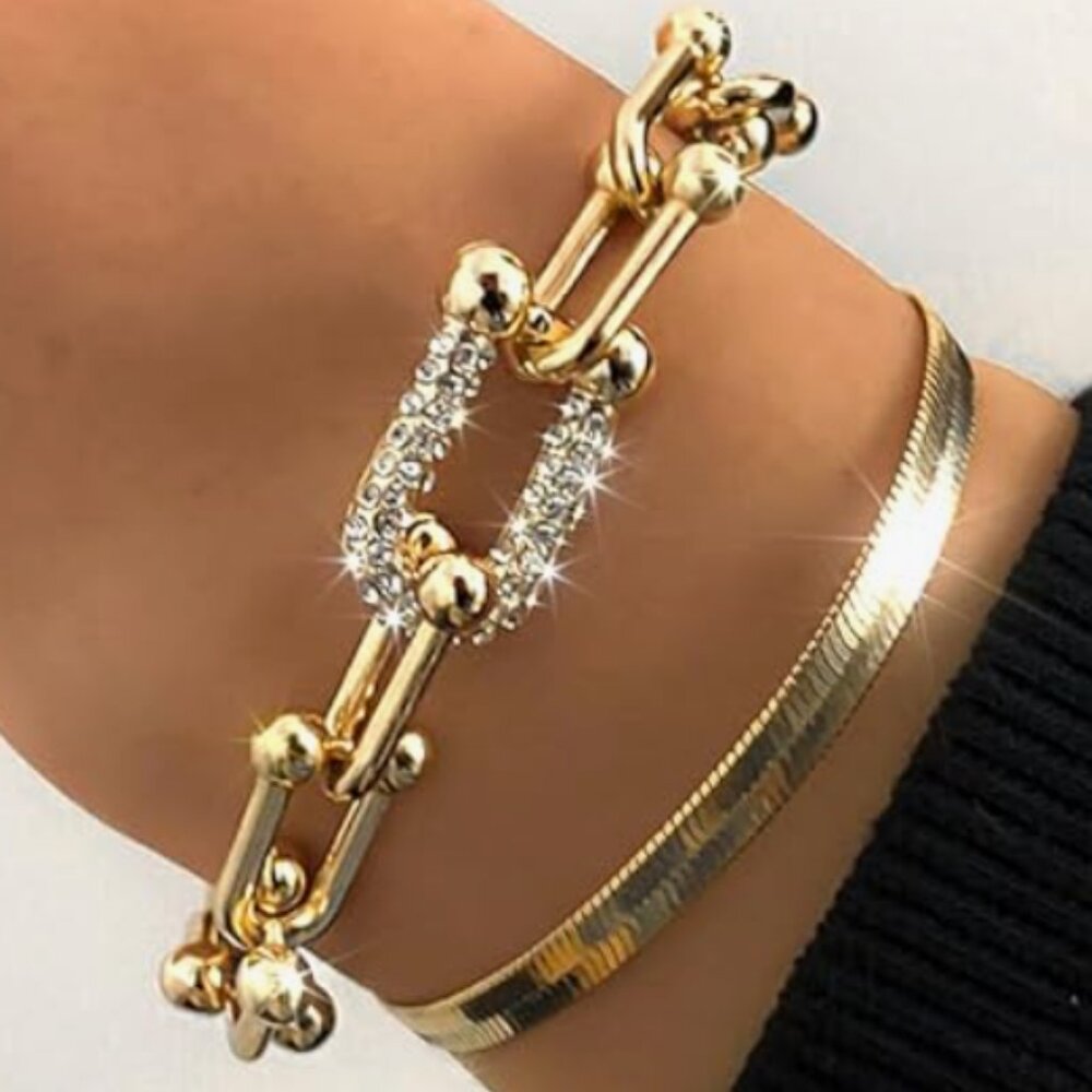 Anthropologie Gold Bracelet Stack Set